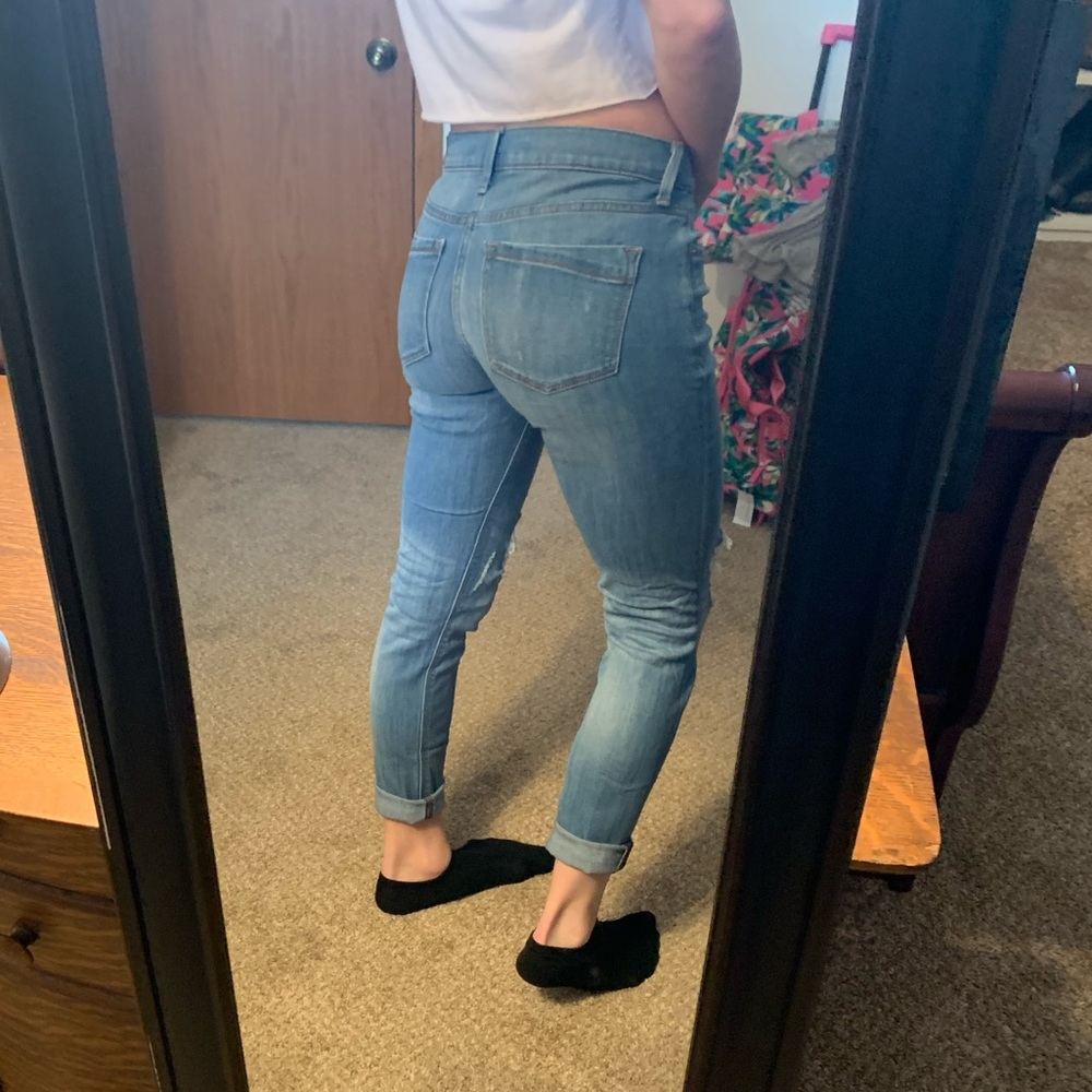 Express | Mid Rise Distressed Jeggings - Picture 2 of 6